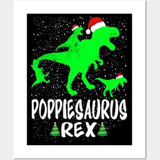 Poppie T Rex Matching Family Christmas Dinosaur Shirt Posters and Art